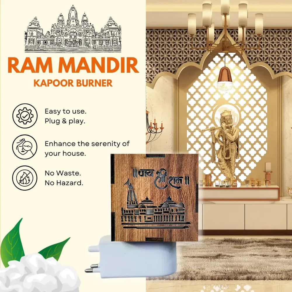 3 IN 1 Ayodhya Ram Mandir Electric Aroma Burner & Night lamp