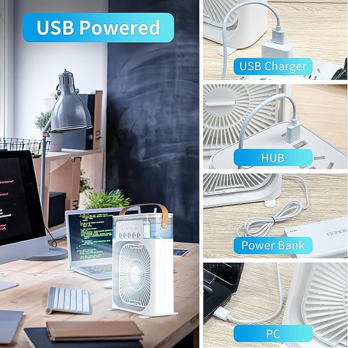 💦❄Portable Fan Cooling Mini Air Conditioner Water Air Cooler 💦❄